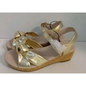 Thereabouts Girls Gold Scarlett Memory Foam ‎ Front Knot Buckle Sandals Size 12M